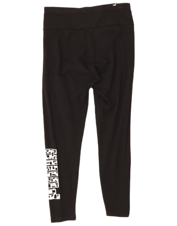 Leggings femininas Puma Graphic Crop UK 12 médio algodão preto