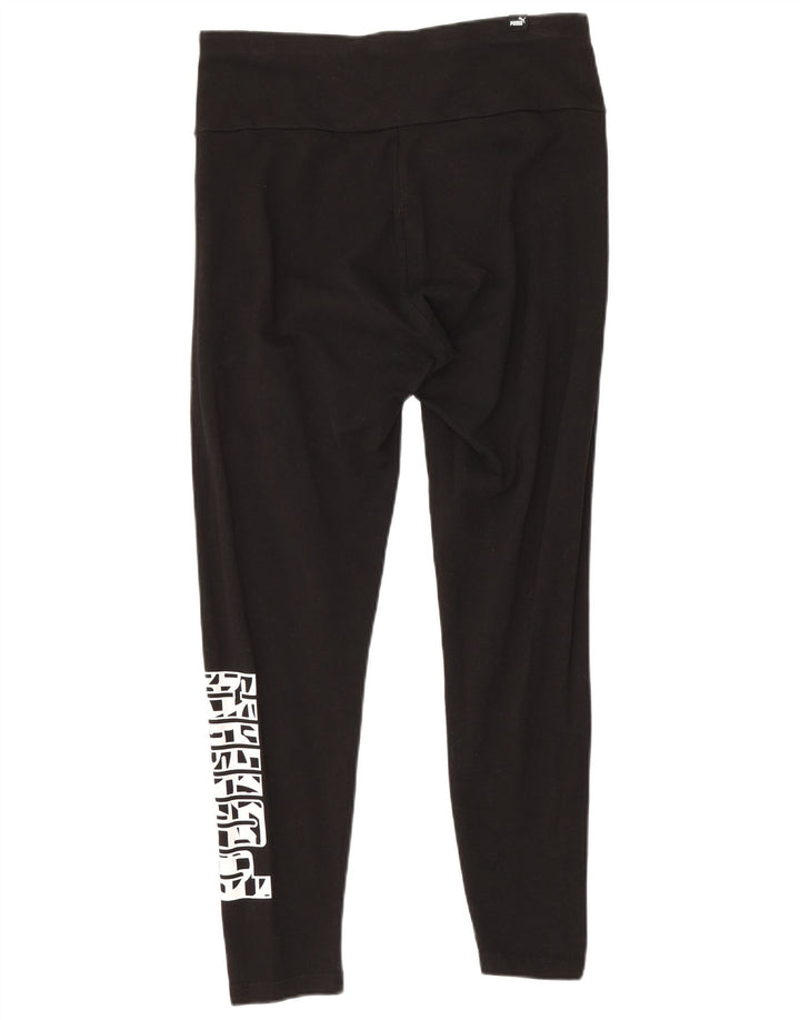 Leggings femininas Puma Graphic Crop UK 12 médio algodão preto