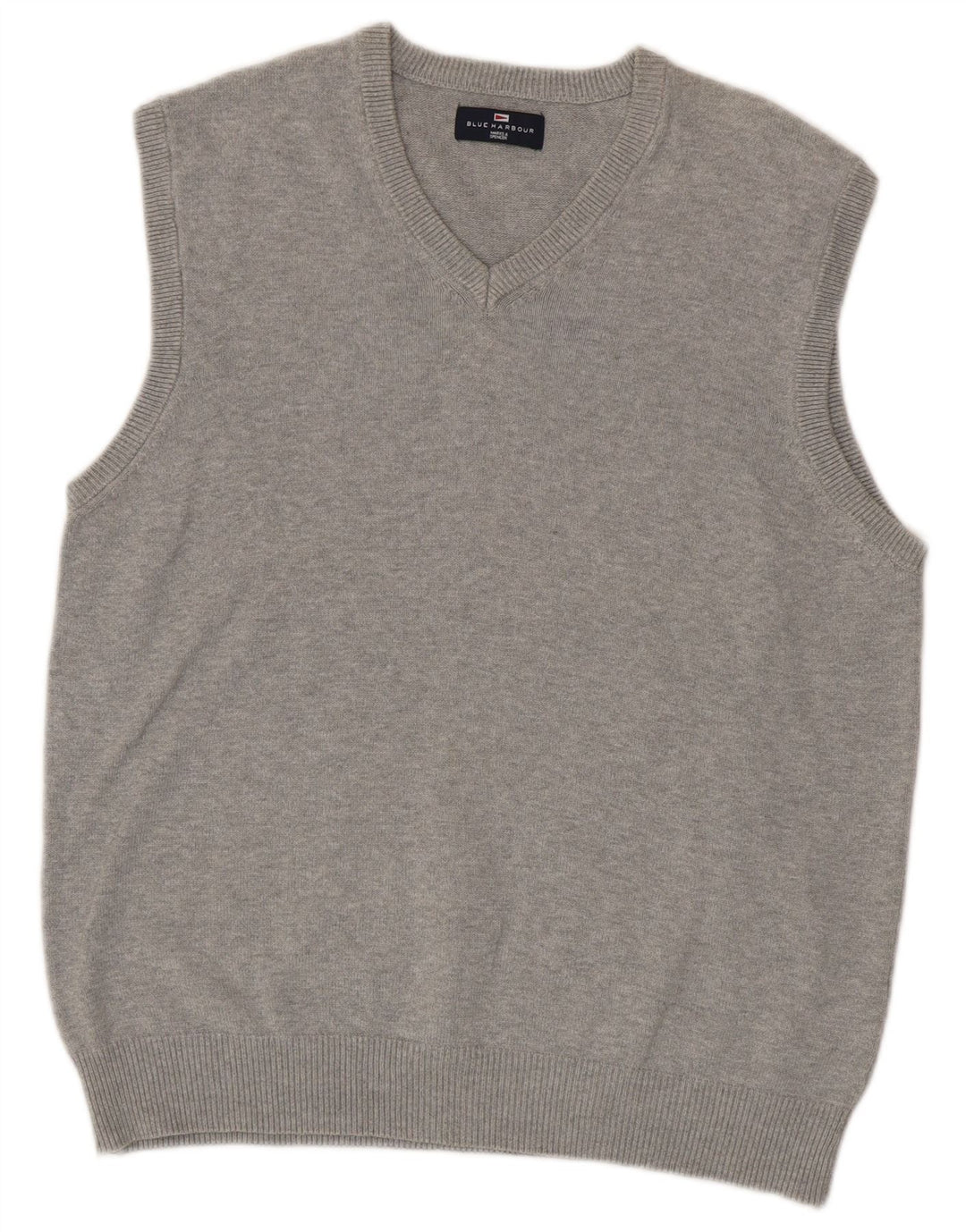 Regata masculina Marks & Spencer Blue Harbour Vest de algodão cinza médio