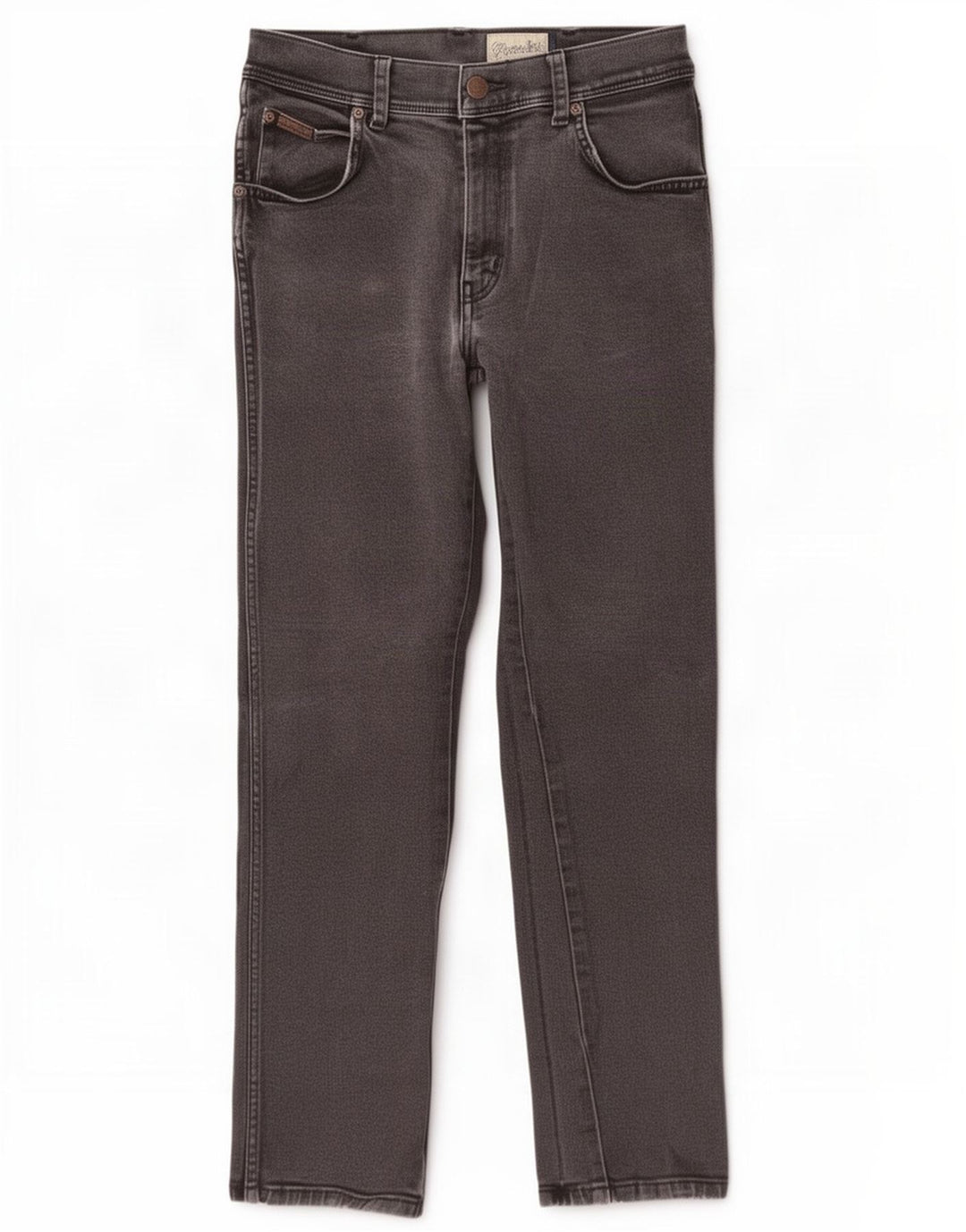 Wrangler Masculino Texas Stretch Straight Jeans W32 L30 Algodão Cinza
