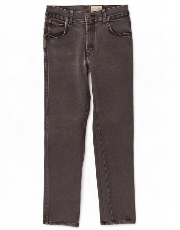 Wrangler Masculino Texas Stretch Straight Jeans W32 L30 Algodão Cinza