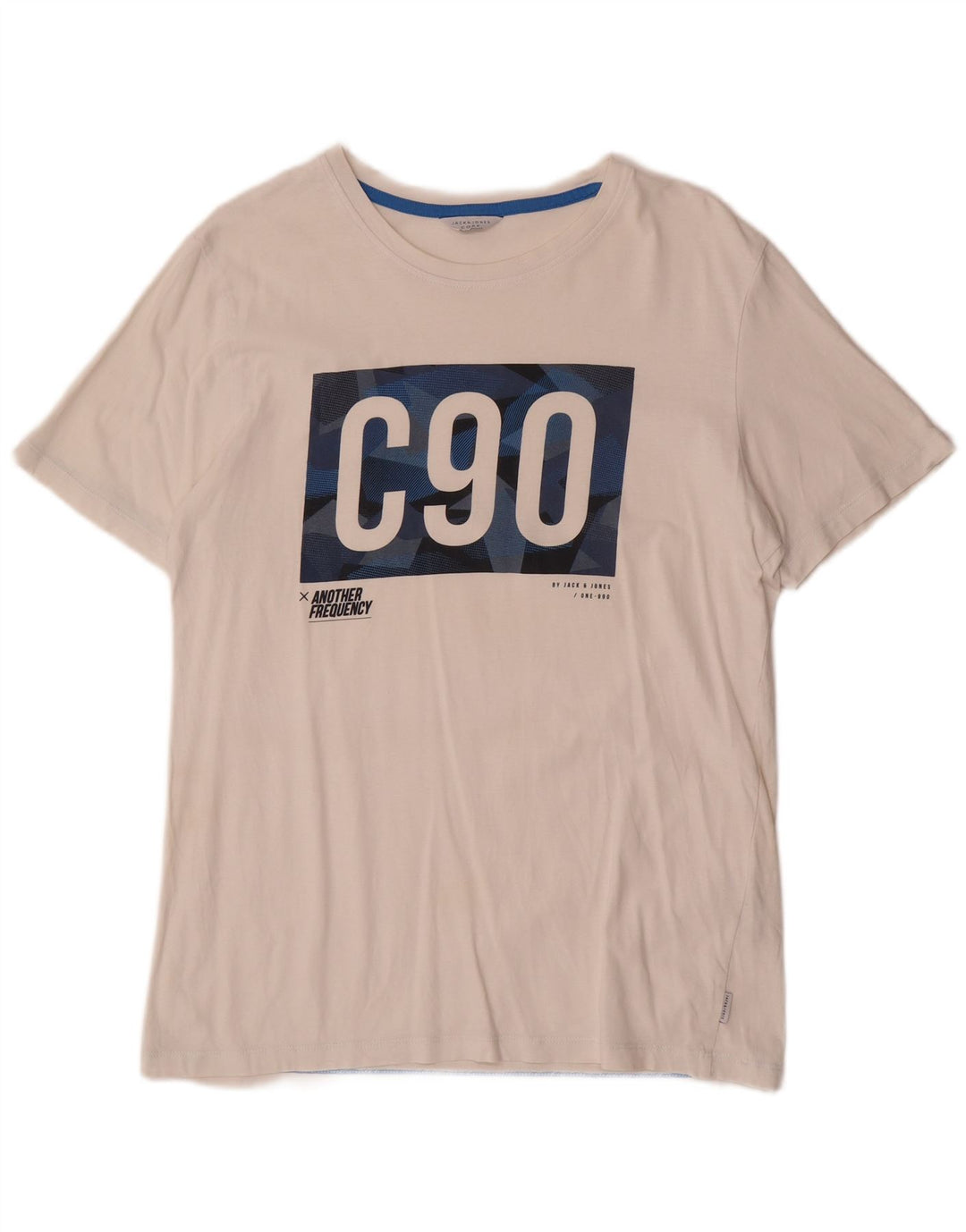 Camiseta gráfica masculina Jack & Jones grande algodão branco