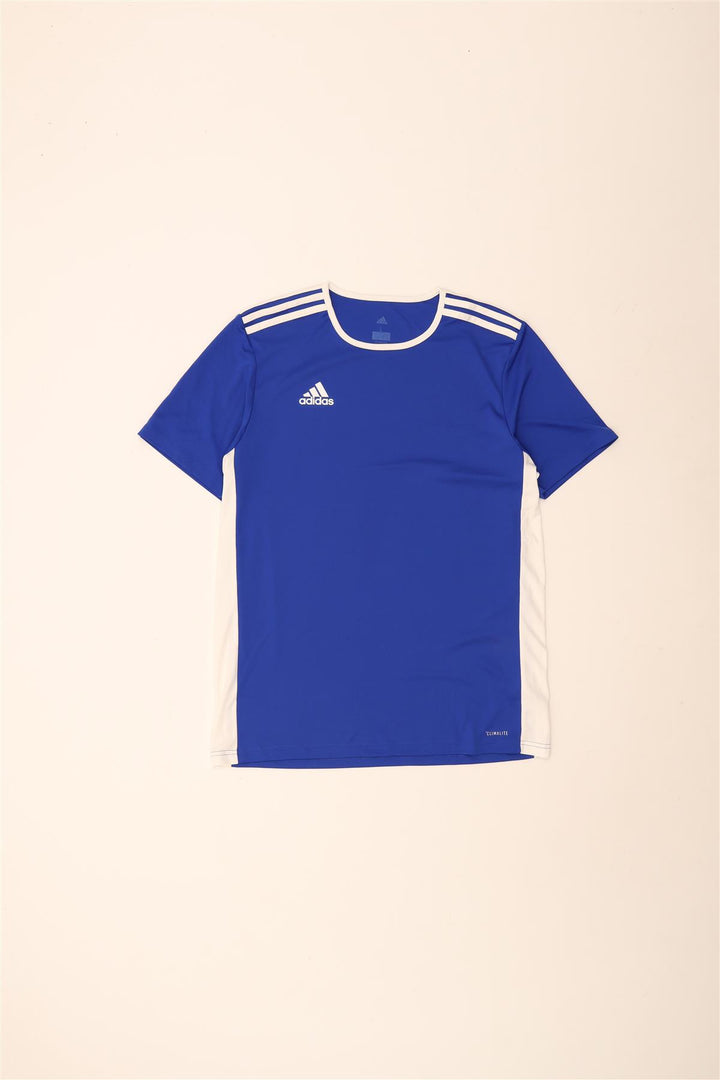 Adidas Mens Climalite Camiseta Top Grande Azul Colorblock Poliéster