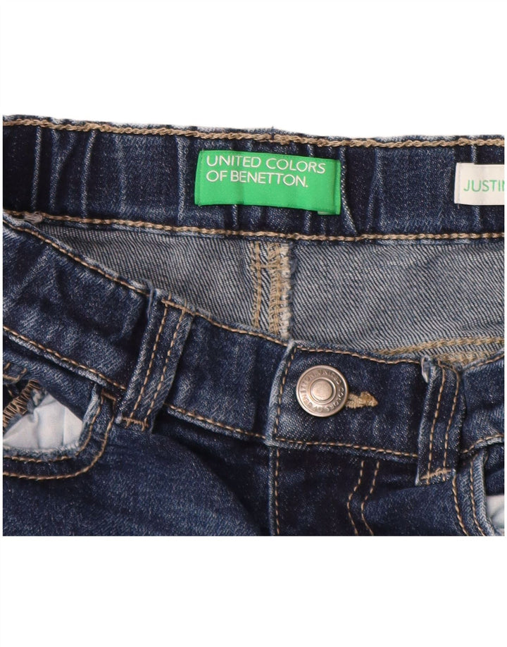 BENETTON Boys Justin Straight Jeans 6-7 Anos W22 L17 Azul Algodão