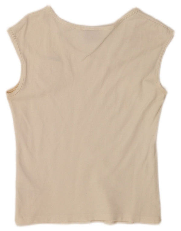Nike Womens Italia Crop Vest Top UK 8 Pequeno Algodão Branco
