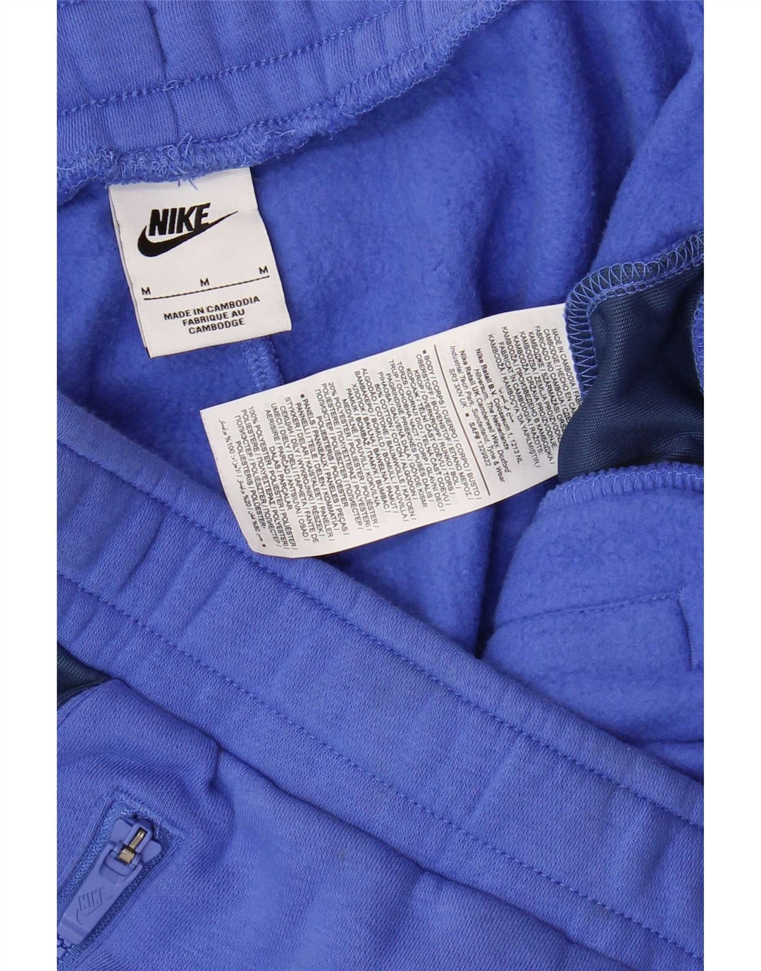Calça de treino masculina Nike Joggers médio azul colorblock algodão