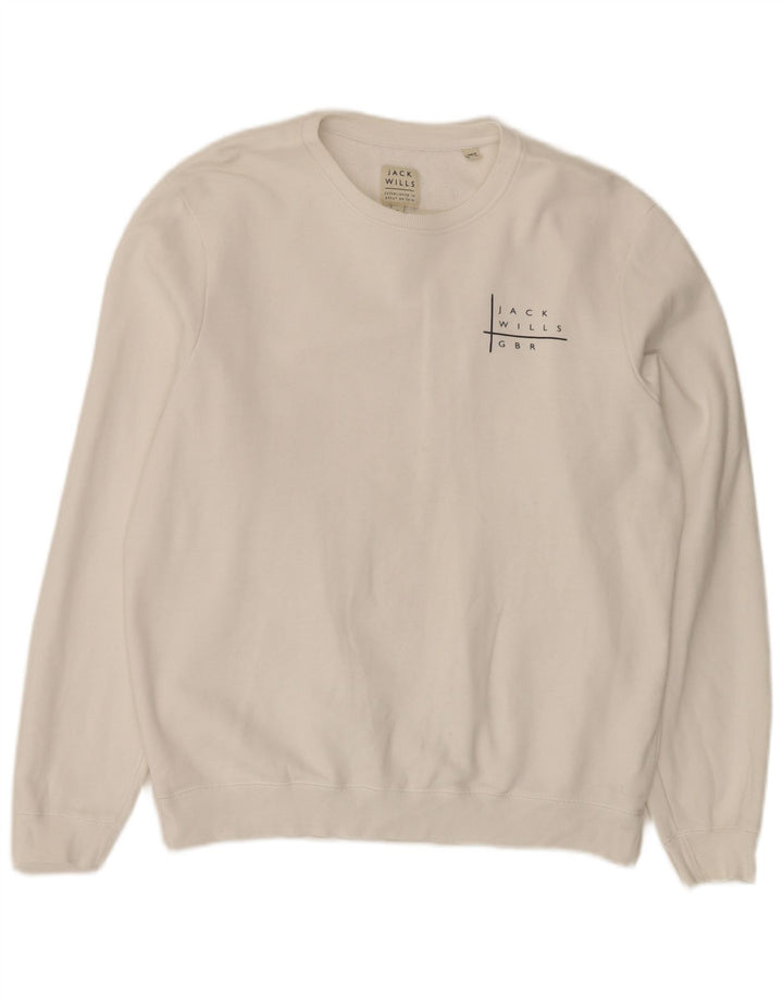 Jack Wills moletom masculino Jumper XL algodão branco