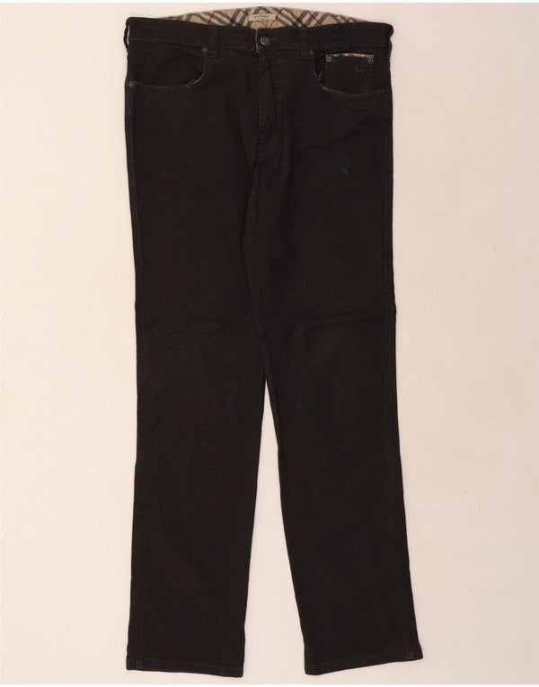 Burberry Mens Slim Calça Casual W36 L35 Algodão Preto