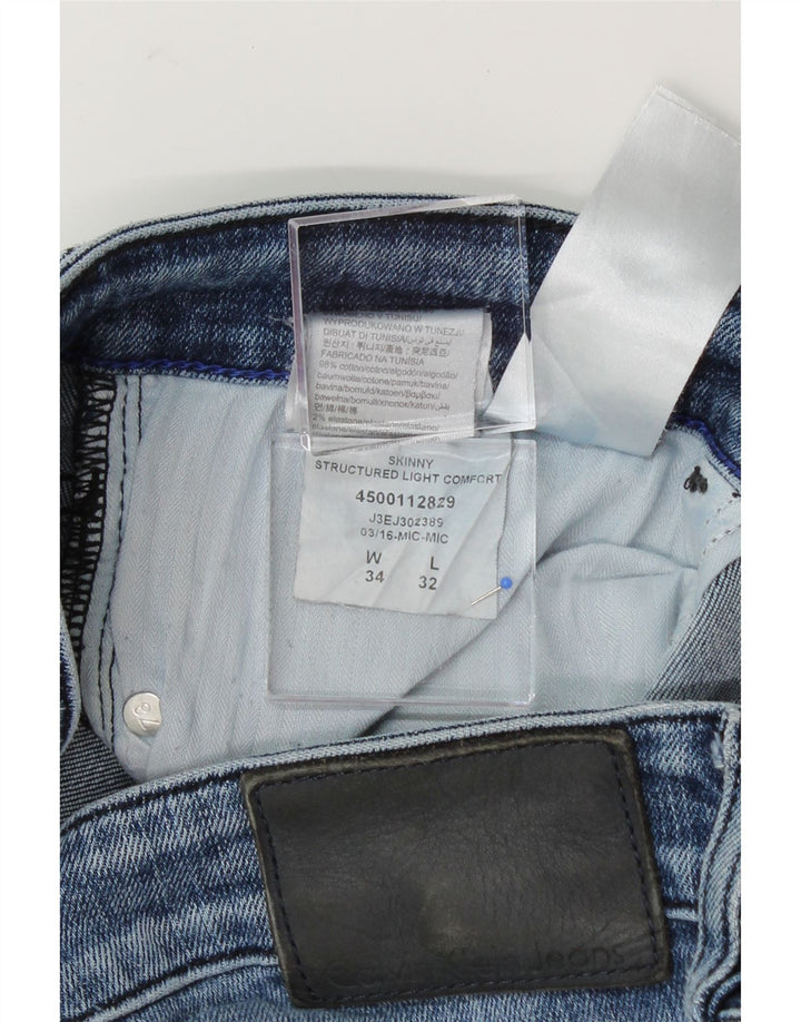 CALVIN KLEIN Mens Skinny Jeans W34 L28  Blue Cotton Vintage Calvin Klein and Second-Hand Calvin Klein from Messina Hembry 