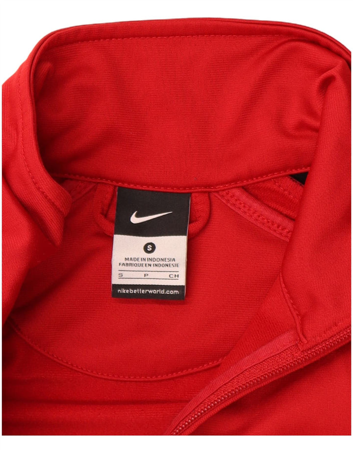NIKE Mens Tracksuit Top Jacket Pequeno Vermelho Colourblock Poliéster