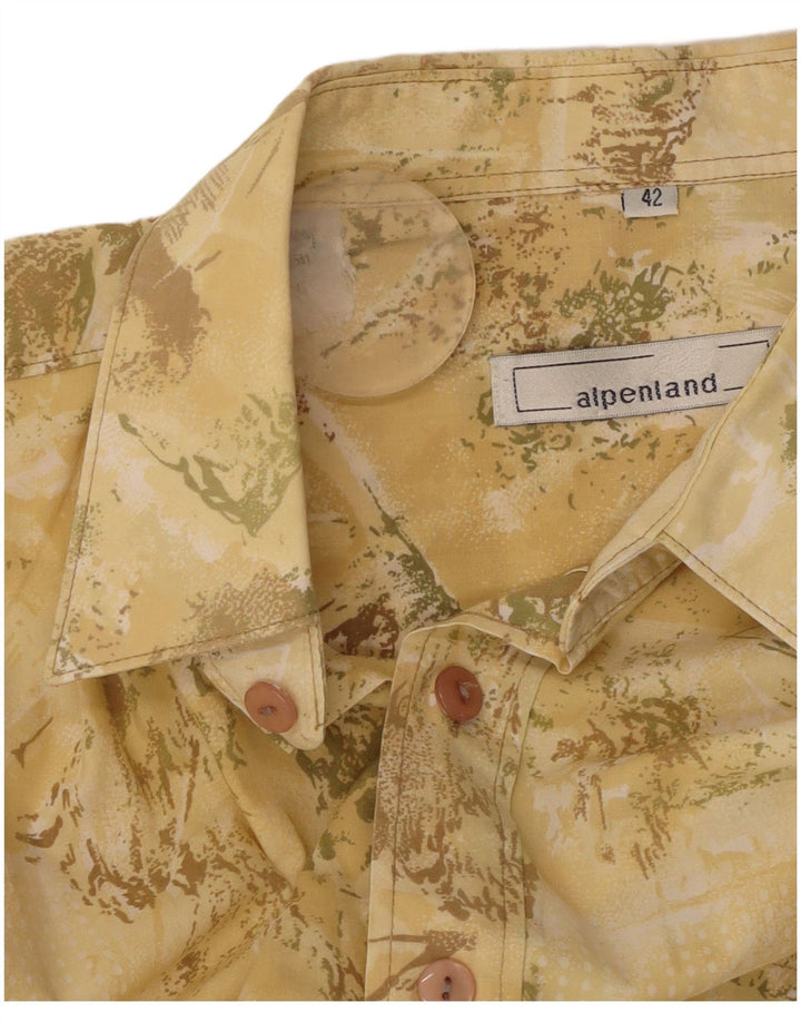 Camisa masculina Alpenland Abstract Pattern manga curta tamanho 42 grande amarelo