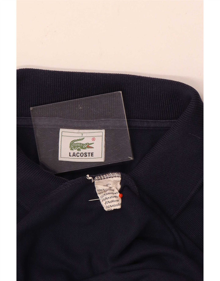 Camisa polo masculina Lacoste tamanho 7 2XL algodão azul marinho