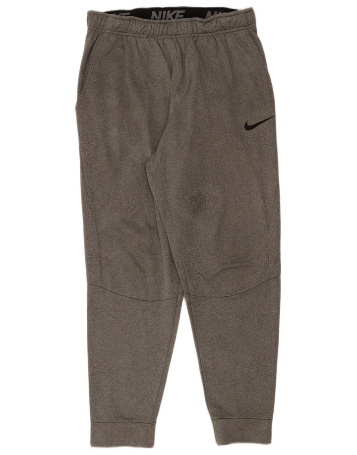 Calça de treino masculina Nike Dri Fit joggers cinza médio poliéster manchado