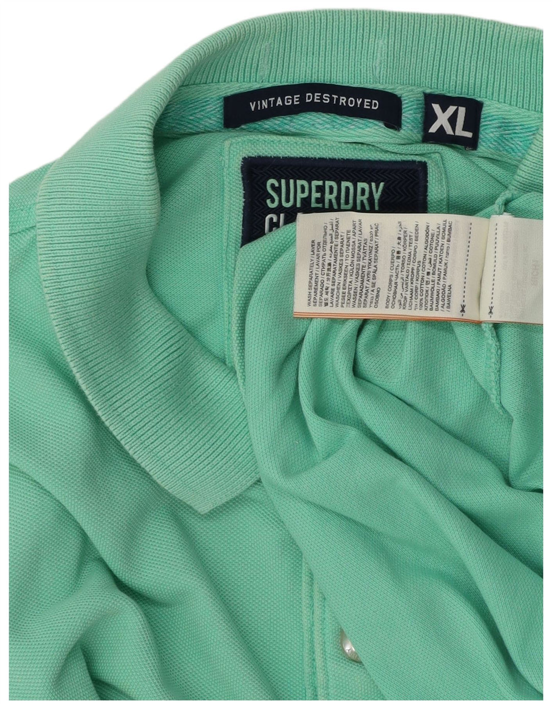 Camisa polo masculina Superdry Classic Fit XL verde algodão