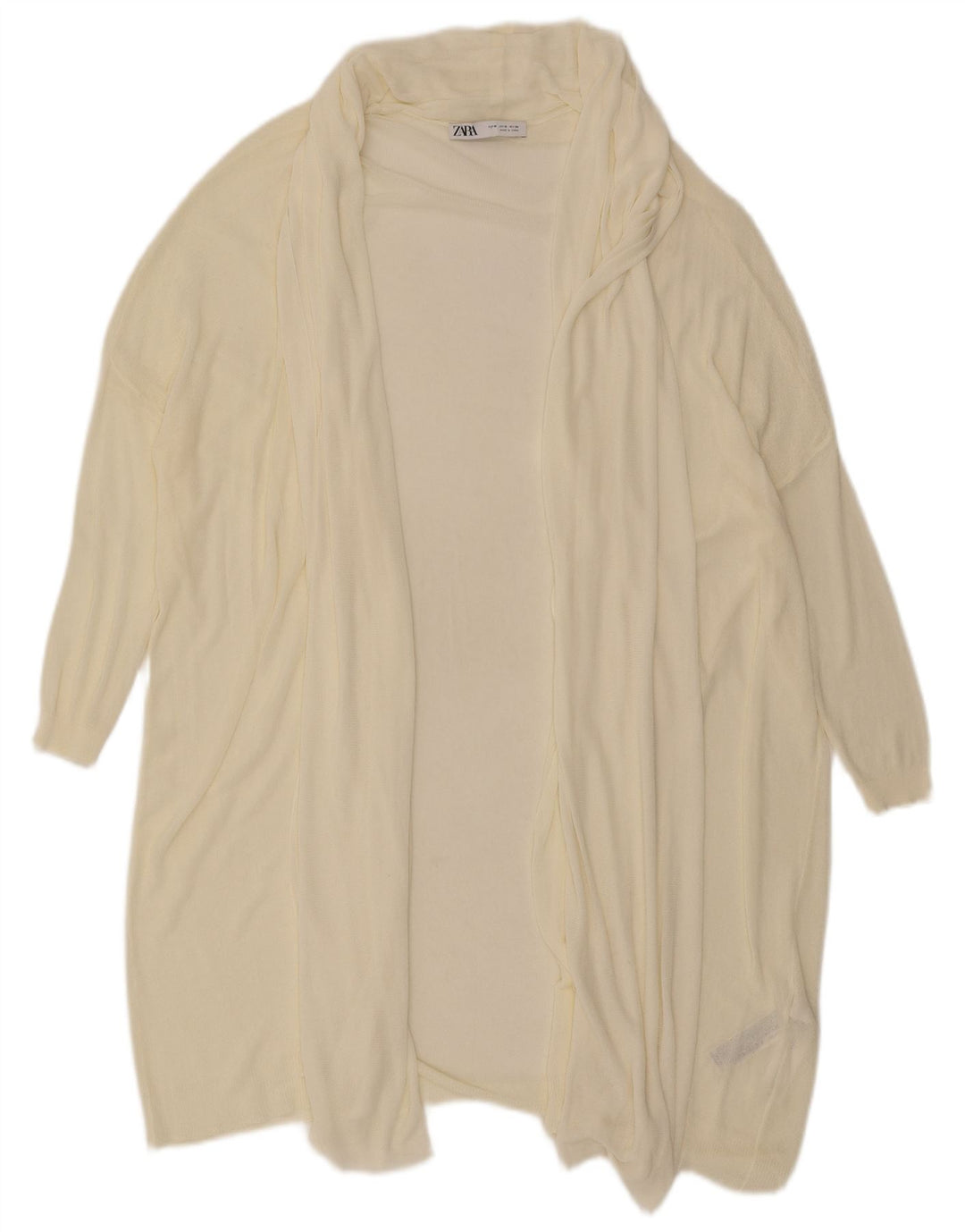 Zara Suéter feminino oversized longline aberto cardigan Reino Unido 14 Médio Off White