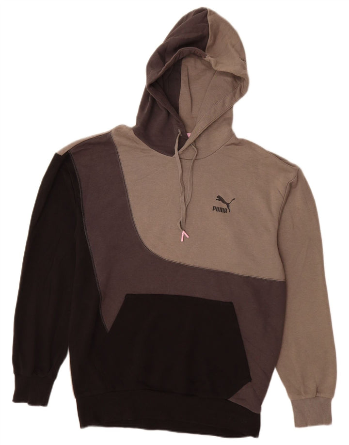 PUMA Mens Hoodie Jumper XS Cinza Colourblock Algodão
