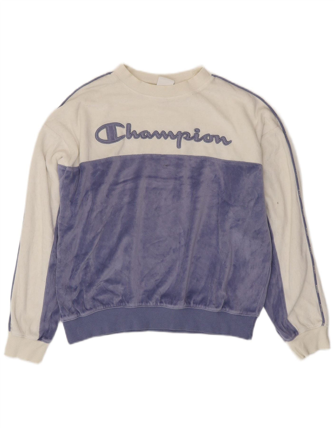 CHAMPION Suéter gráfico feminino com capuz UK 16 grande bloco colorido branco