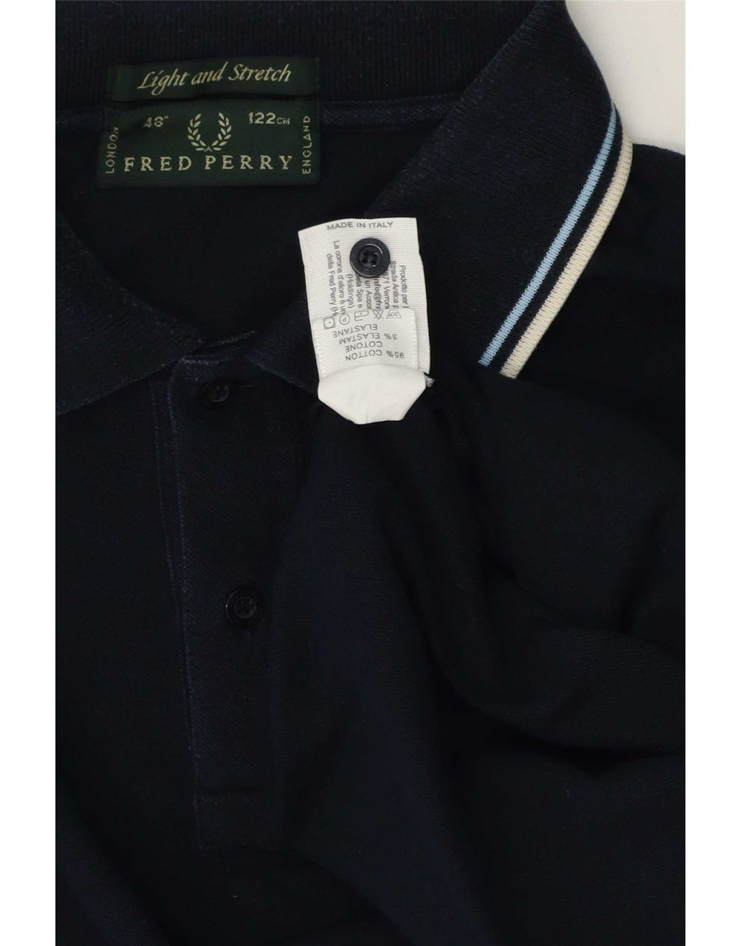 Camisa polo masculina Fred Perry grande algodão azul marinho