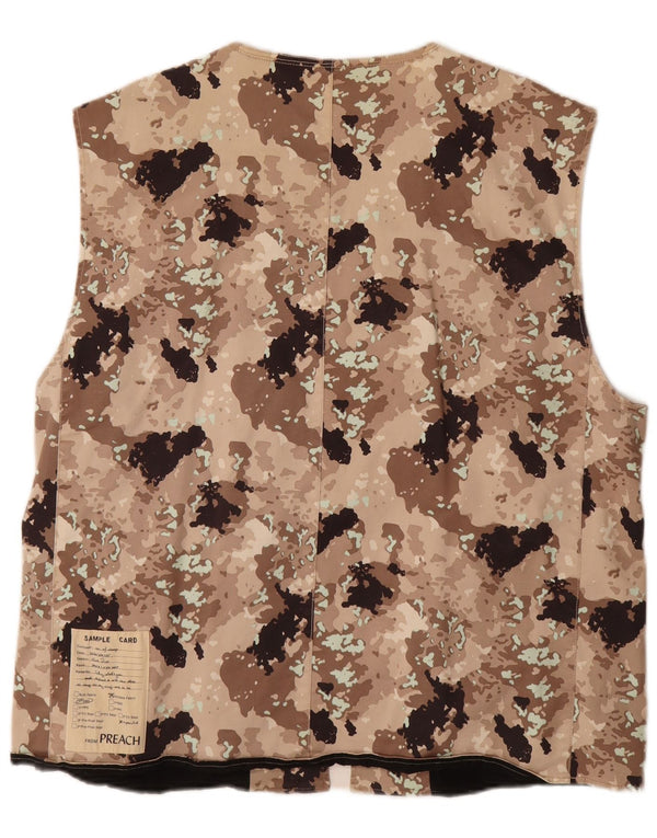 Colete utilitário masculino VINTAGE UK 40 grande algodão camuflado bege