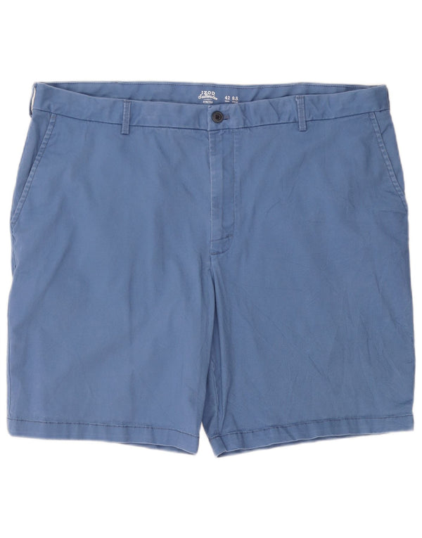 IZOD Masculino Stretch Chino Shorts W42 2XL Algodão Azul