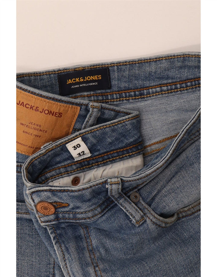 Jack & Jones Masculino Liam Distressed Jeans Skinny W30 L32 Azul