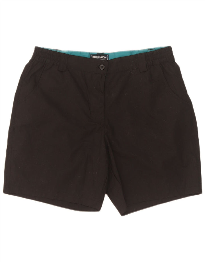 Shorts casuais femininos Mountain Warehouse UK 12 poliéster preto W30 médio