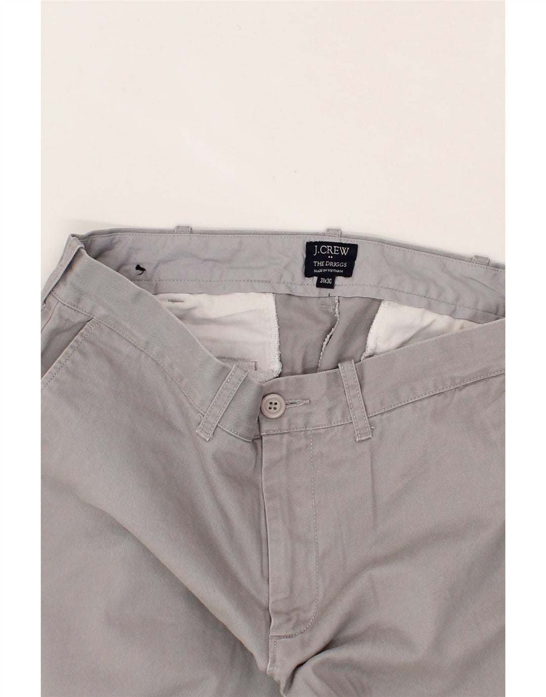 J. CREW Mens Driggs Slim Chino Trousers W31 L30  Grey Cotton Vintage J. Crew and Second-Hand J. Crew from Messina Hembry 