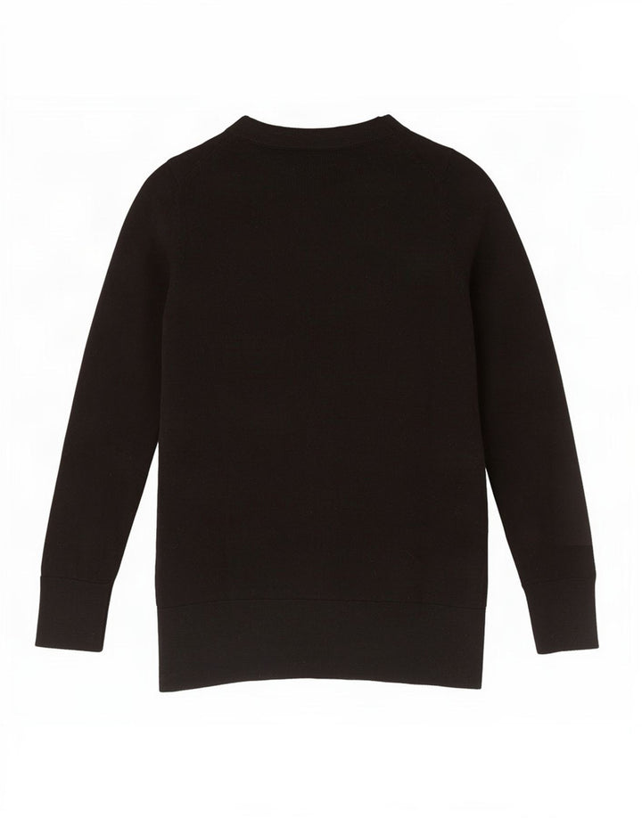 Suéter feminino Cos com gola redonda UK 6 XS lã preta