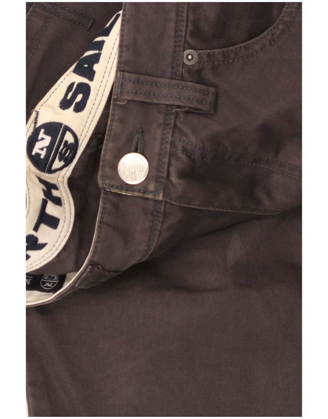 Calça masculina reta casual NORTH SAILS W32 L34 algodão cinza