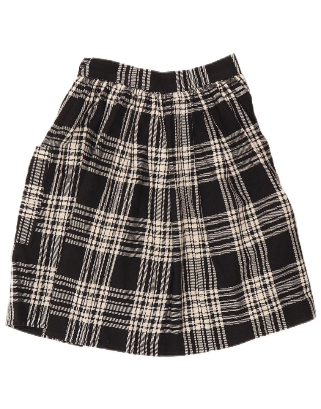Saia vintage feminina linha A W24 XS xadrez preto