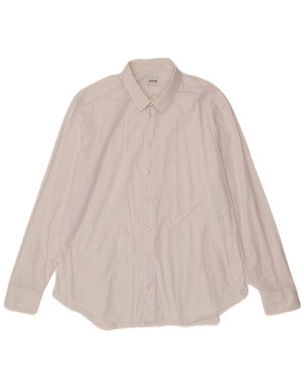 Camisa masculina Armani Collezioni tamanho 45 18 2XL branca