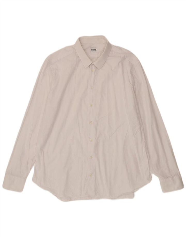 Camisa masculina Armani Collezioni tamanho 45 18 2XL branca