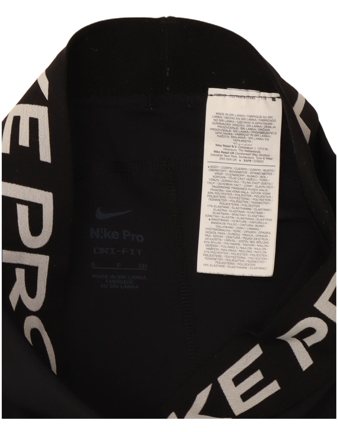 Shorts esportivos gráficos Nike Womens Dri Fit UK 10 pequeno poliéster preto
