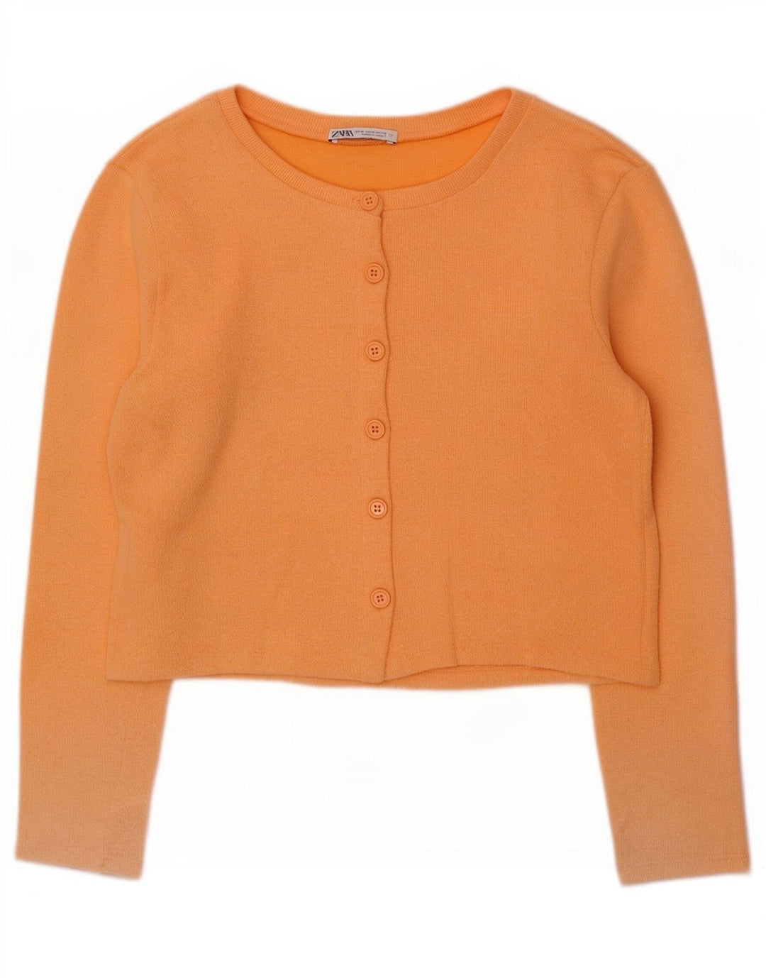 Zara Womens Crop Cardigan Top UK 12 Médio Laranja