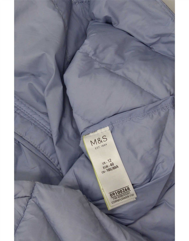 Jaqueta acolchoada feminina Marks & Spencer UK 12 poliamida azul médio
