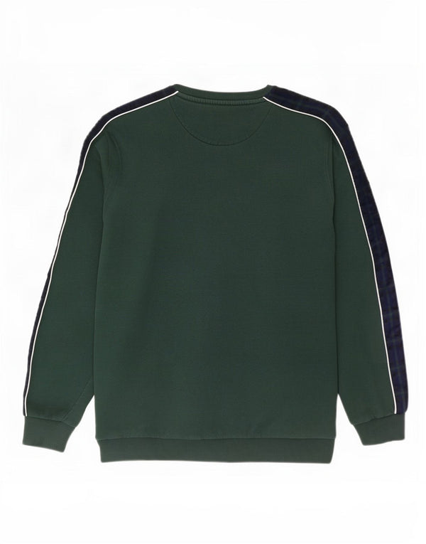 Moletom gráfico masculino Lyle & Scott Jumper XL verde colorblock algodão