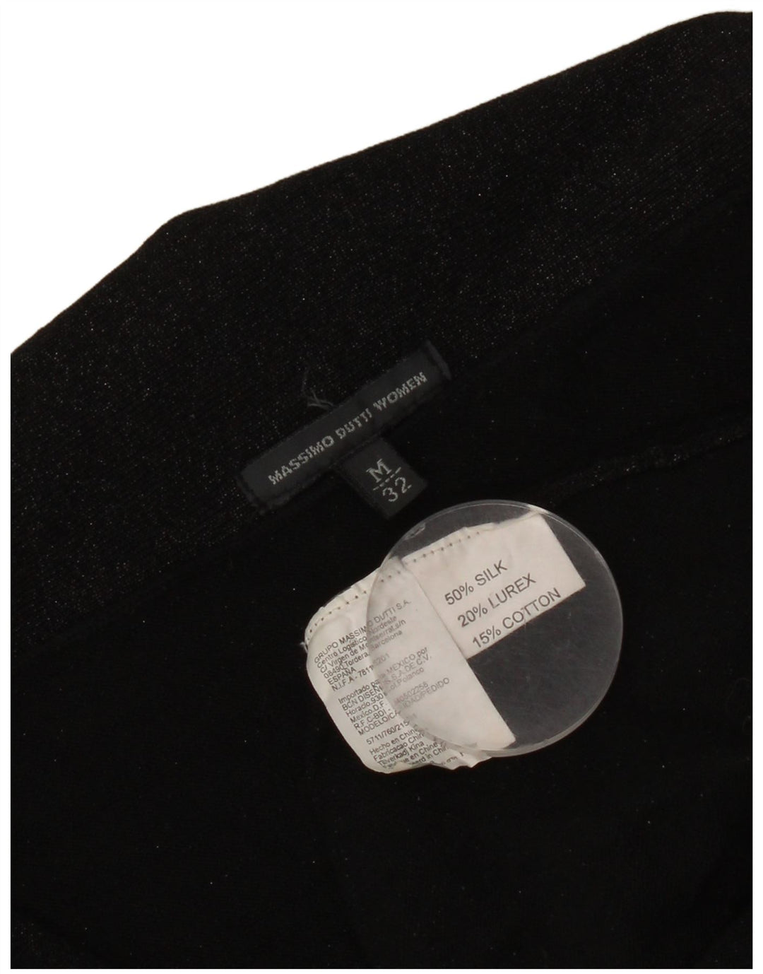 Colete feminino MASSIMO DUTTI com gravata frontal e corte frontal Reino Unido 12 médio preto manchado