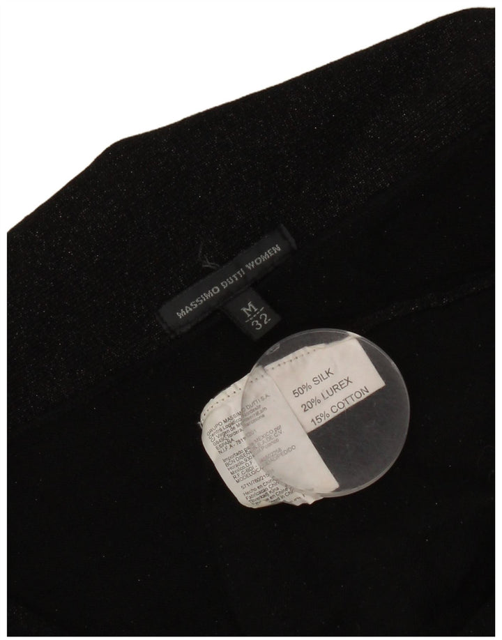 Colete feminino MASSIMO DUTTI com gravata frontal e corte frontal Reino Unido 12 médio preto manchado