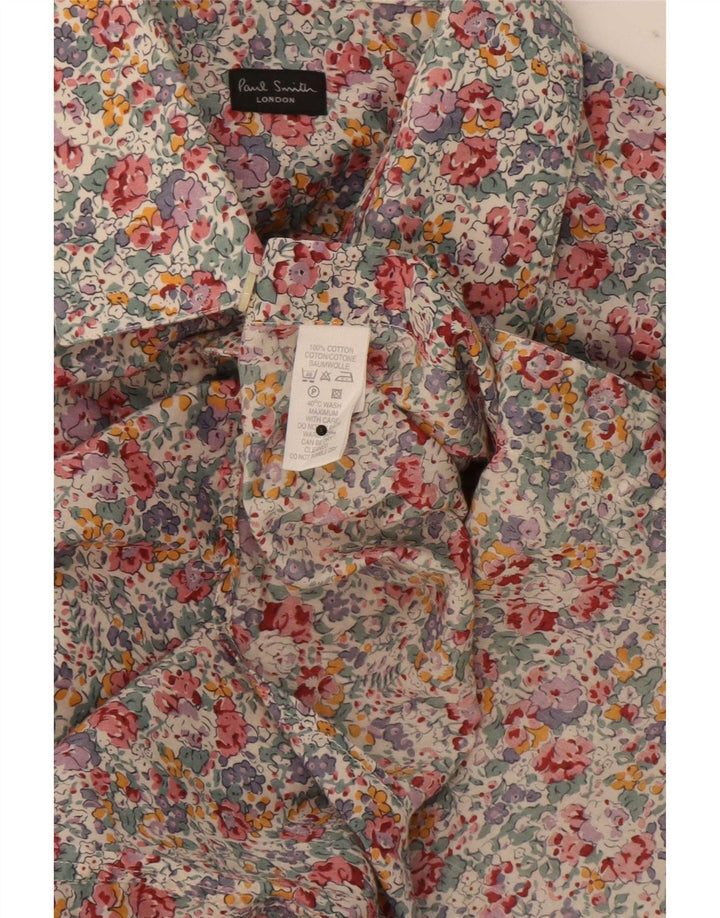 Camisa formal masculina Paul Smith tamanho 42 16 1/2 grande floral multicolorido