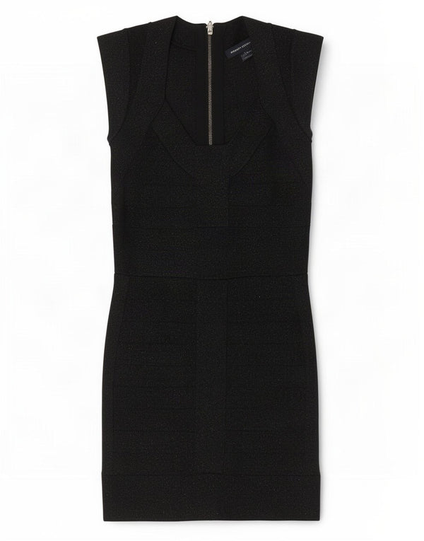 Vestido bainha feminino French Connection UK 8 pequeno viscose preta