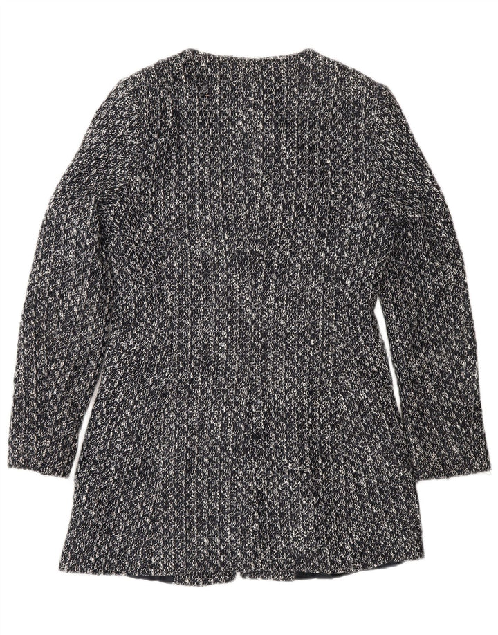 Jaqueta blazer feminina Zara com zíper completo Reino Unido 12 algodão cinza médio
