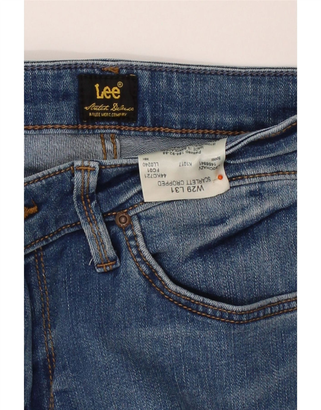 LEE Womens Scarlett Cropped Cropped Jeans W29 L19 Blue Cotton Vintage Lee and Second-Hand Lee from Messina Hembry 