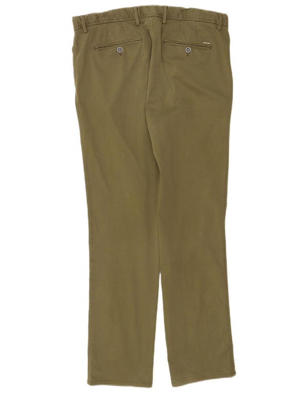 Massimo Dutti Mens Regular Fit Chino Trousers EU 44 Large W34 L31 Green
