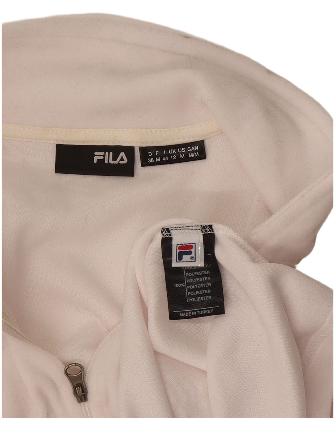 Jaqueta de lã feminina Fila UK 12 poliéster branco médio