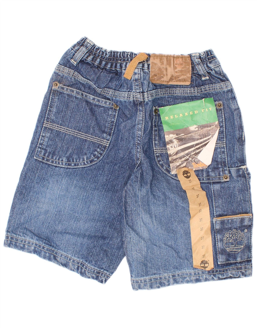 Shorts jeans Timberland Boys Cargo 2-3 anos W22 azul algodão