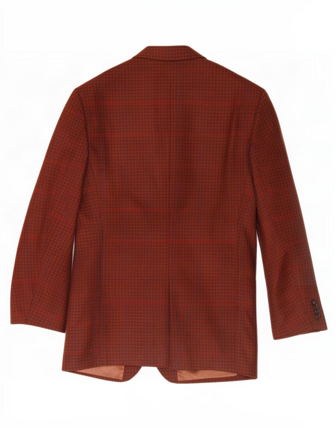 Jaqueta blazer masculina vintage com 2 botões UK 36 pequena marrom houndstooth