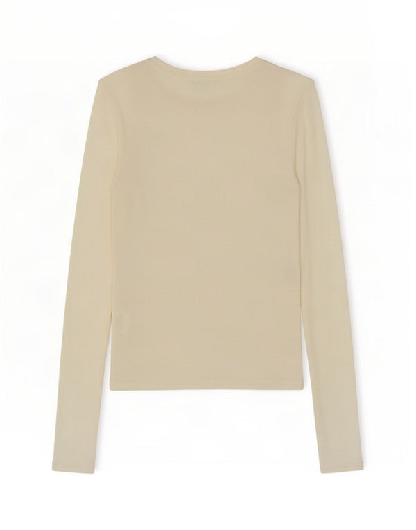 Top feminino Zara manga comprida UK 8 pequeno modal branco