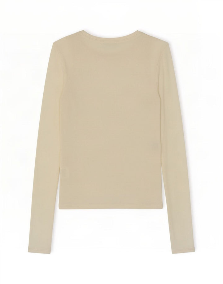 Top feminino Zara manga comprida UK 8 pequeno modal branco