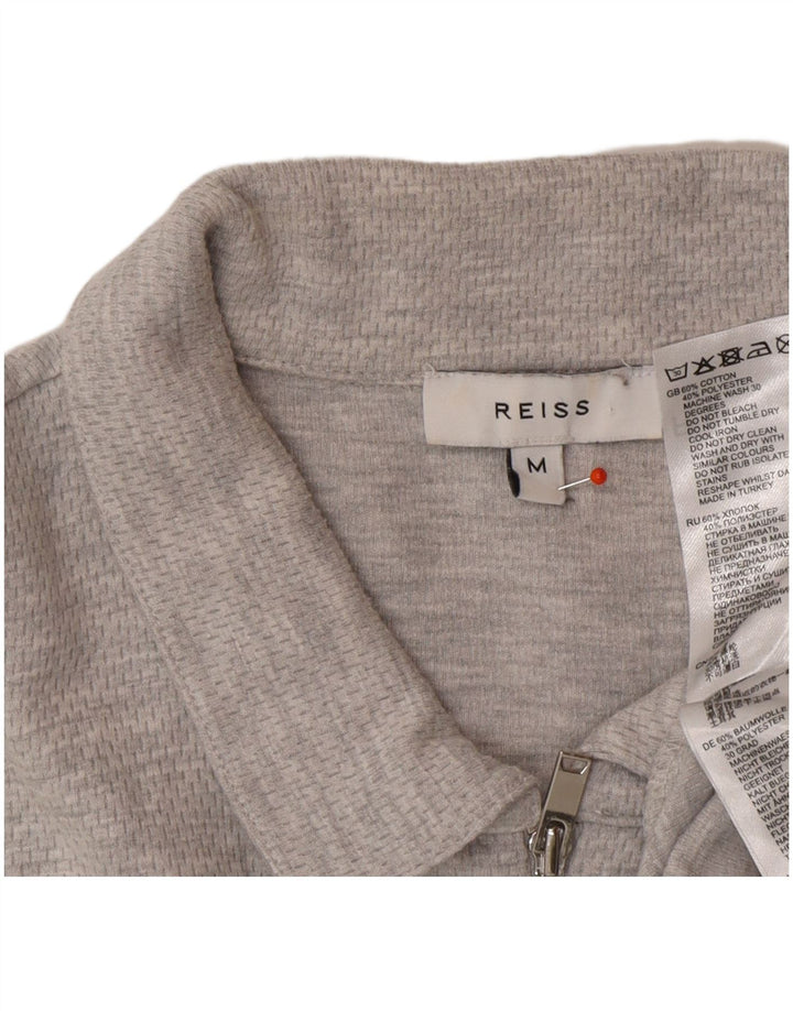 Camisa polo masculina REISS algodão cinza médio
