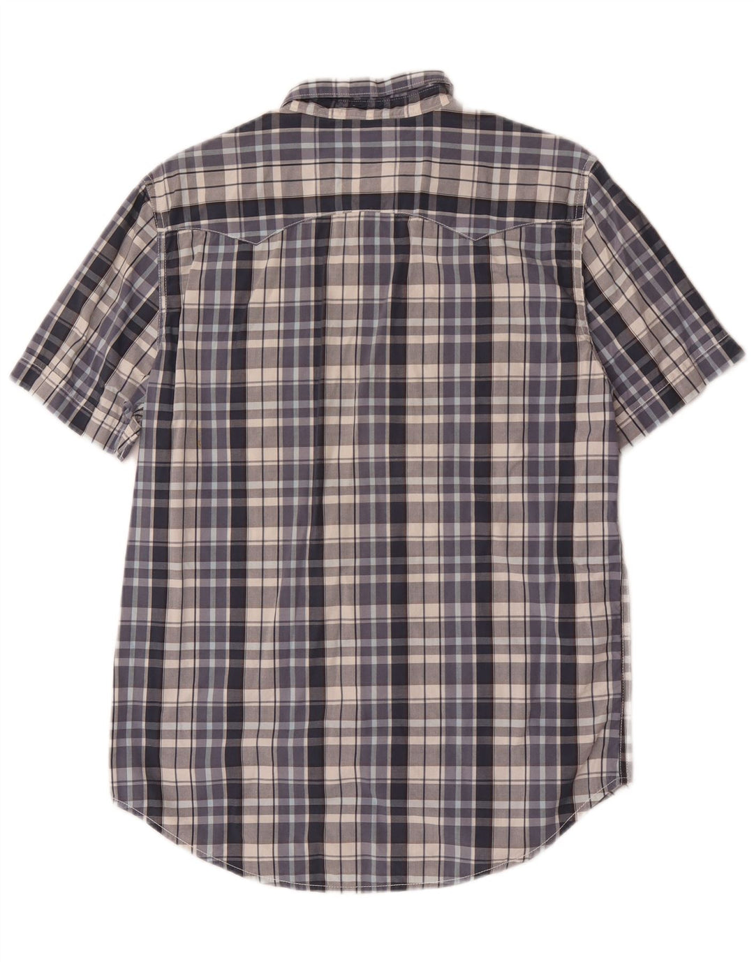 Camisa masculina Levi's manga curta slim fit médio azul xadrez algodão